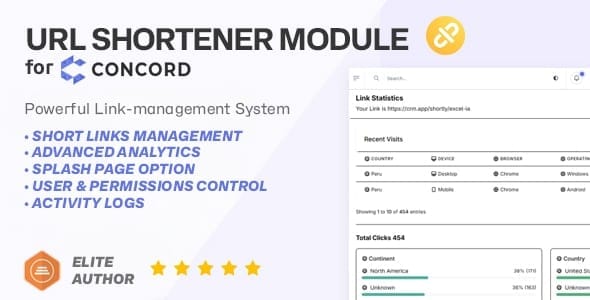 URL Shortener & Smart Link Management Module for Concord CRM - screenshot